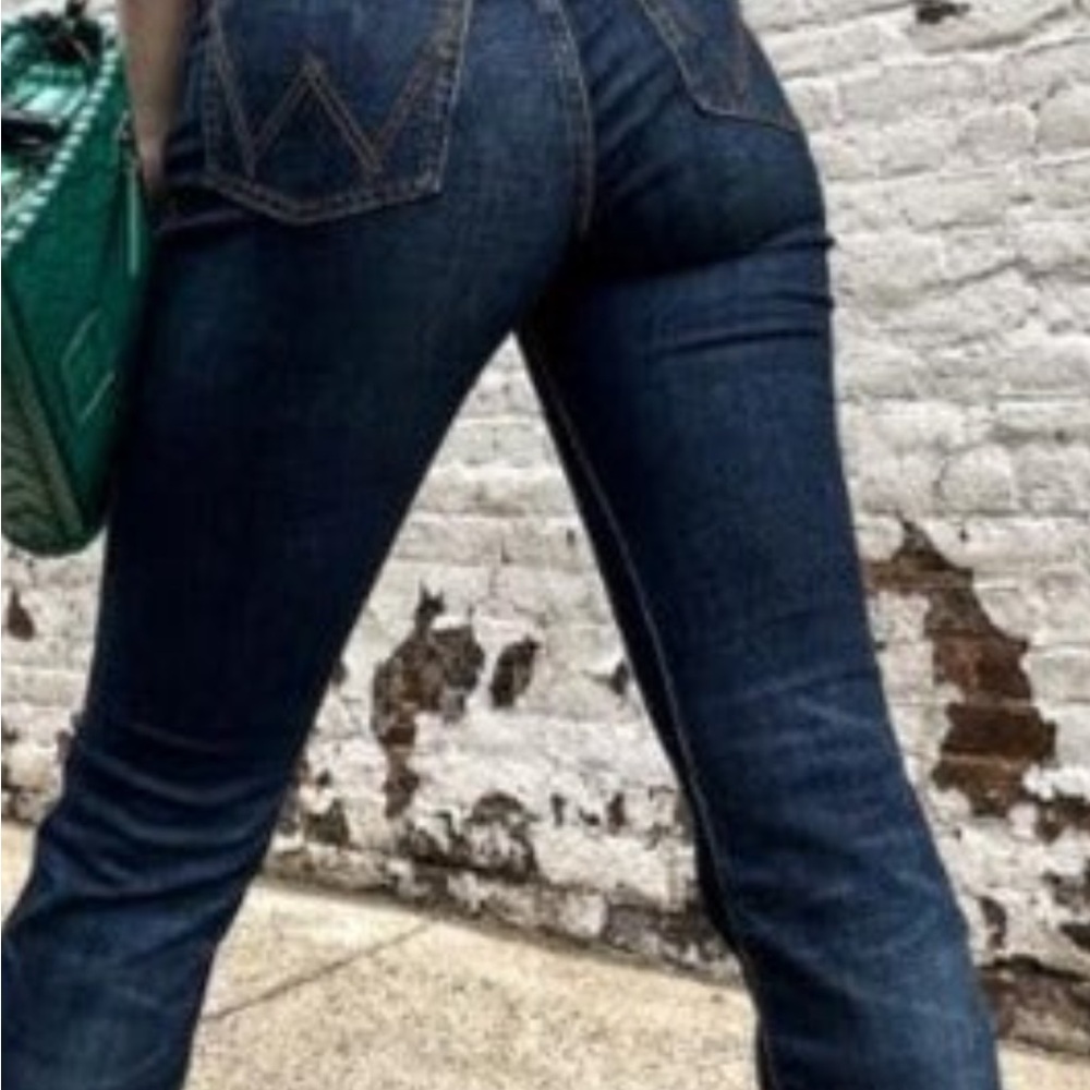 Women's Wrangler High Rise Slim Boot Cut Blue Jeans